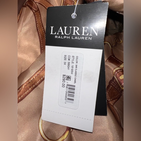 $290 NWT Lauren Ralph Lauren Women's Camel Brown Hooded Quilted Coat Plus Sz 3X - Picture 12 of 12